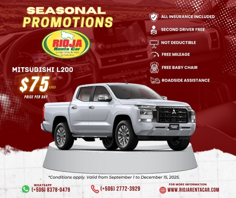 Mitsubishi L200 2025 season special offer at Rioja Rent a Car